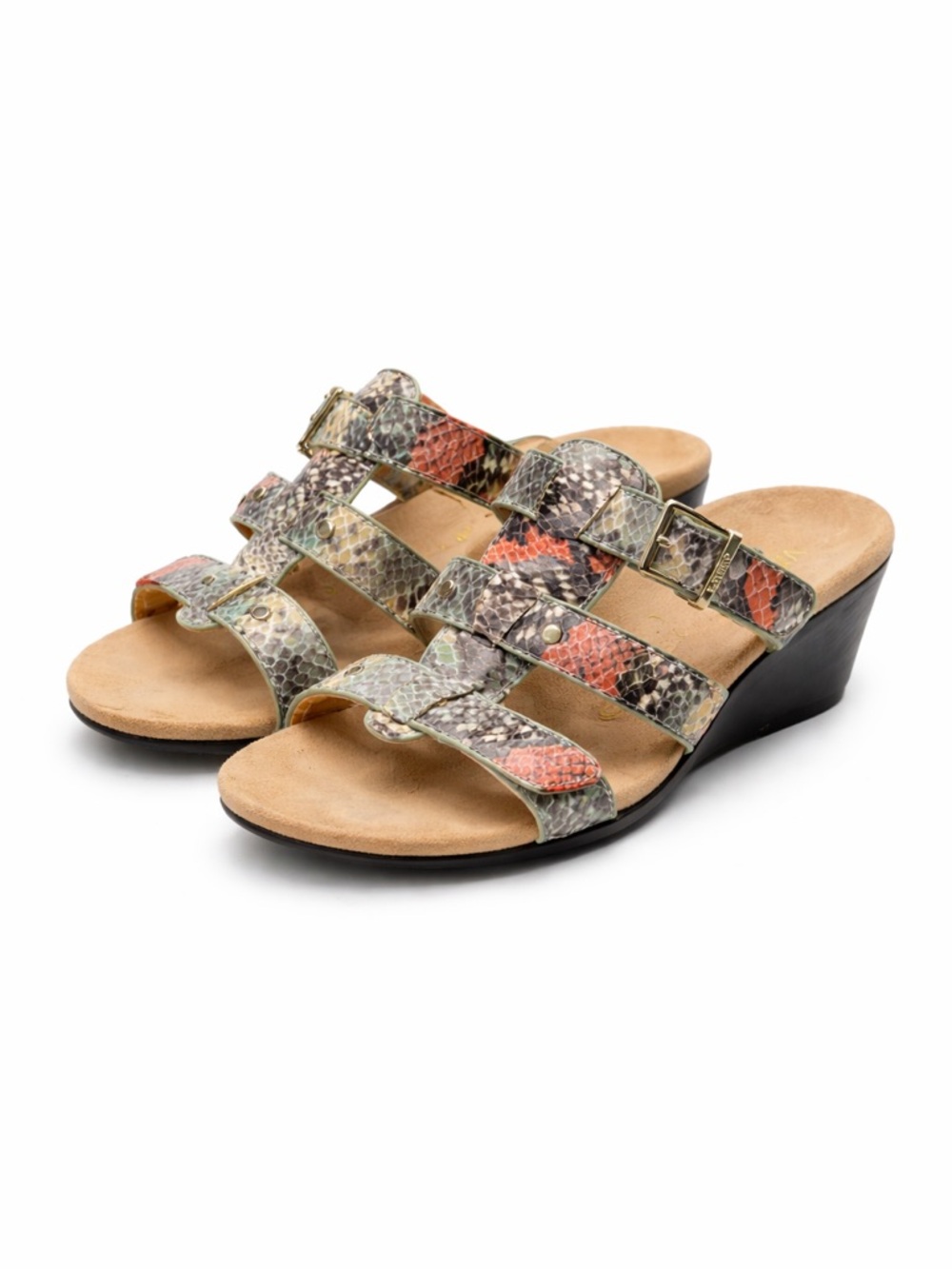Vionic Snake Print Wedge Heels Boho Y2K Indie Sleaze‎ Strappy- Size 8